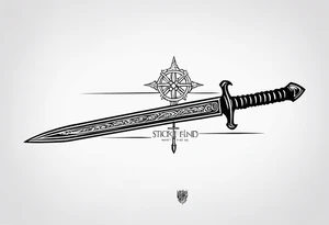 The sword “Needle” from Game of Thrones with the phrase “Stick ‘em with the pointy end” above tattoo idea