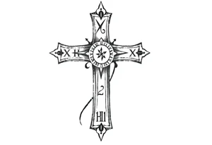 Cross tattoos for arm with Roman numerals for kids birthday tattoo idea