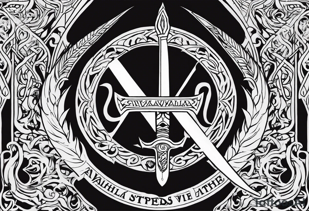 Valhalla  steps fire sword tattoo idea
