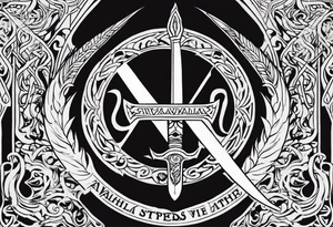 Valhalla  steps fire sword tattoo idea