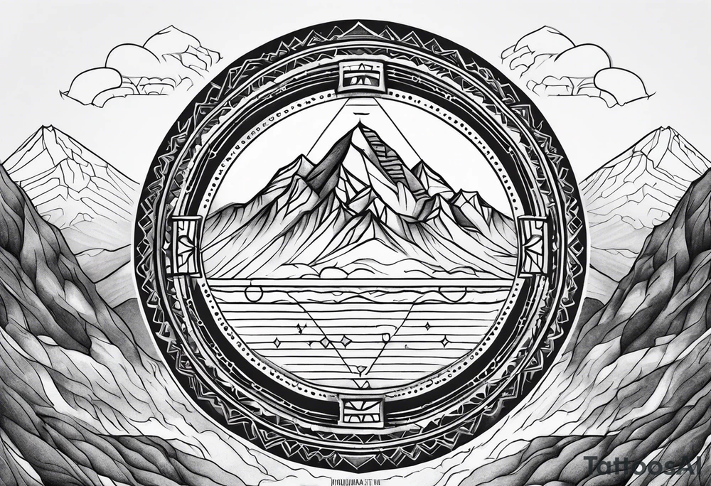 Himalaya mountain range Mandala tattoo idea