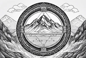 Himalaya mountain range Mandala tattoo idea