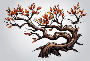dry, dead branch with shadows tattoo idea
