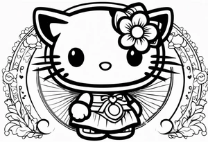 angle hello kitty with halo tattoo idea