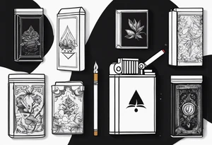 cigarettes box tattoo idea