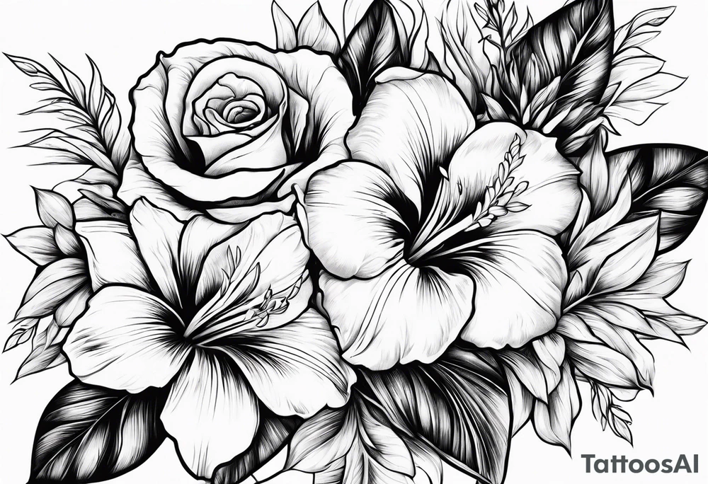 Rose, Gladiolus tattoo idea