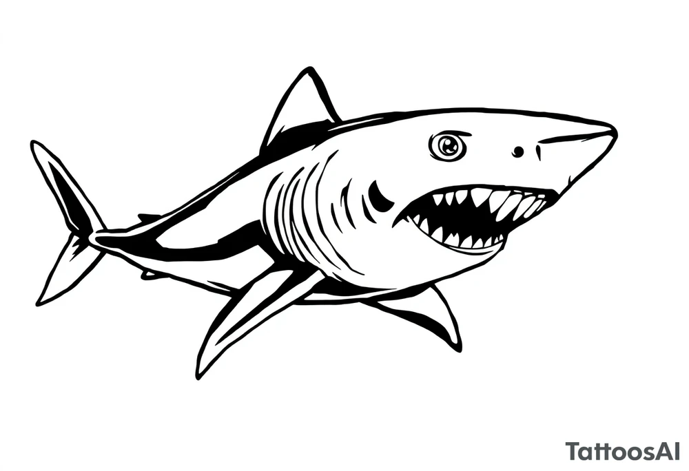American traditional shark tattoo idea