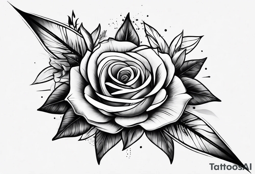 five Indian arrows going through a single rose on a forearm tattoo idea five Indian arrows going through a single rose on a forearm tattoo idea