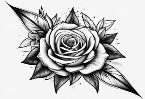 five Indian arrows going through a single rose on a forearm tattoo idea