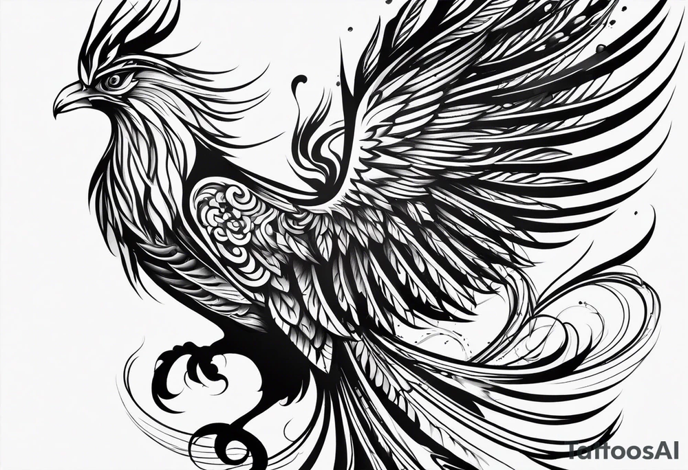 Small phoenix tattoo idea