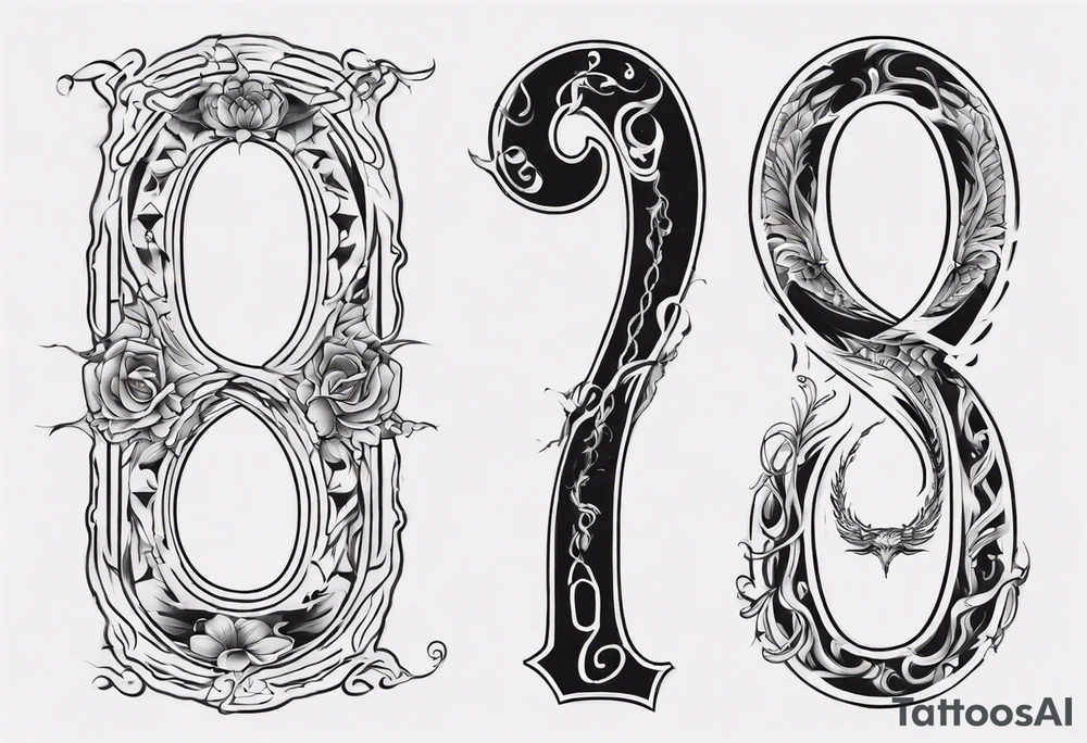 number 9 upside down and right side up connected in the middle. Tall and thin tattoo idea