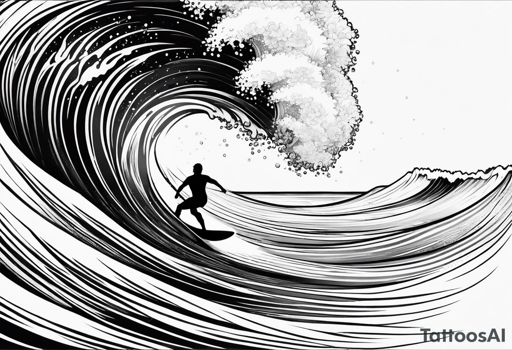 create a tattoo of a naked man and woman surfing tattoo idea