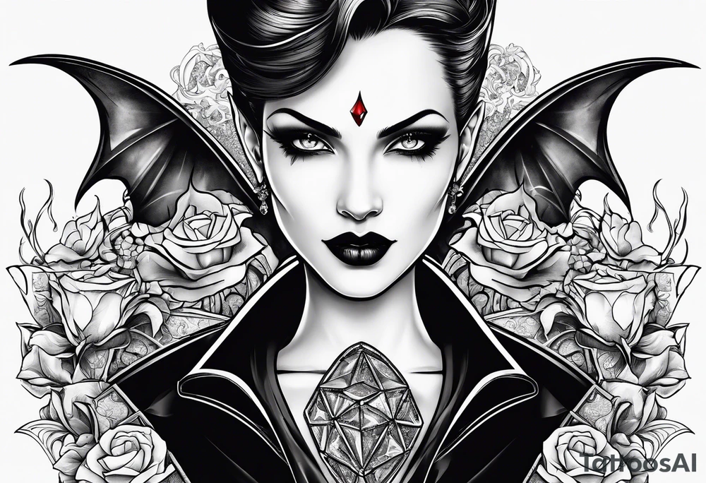 Vampire and dice d10 tattoo idea