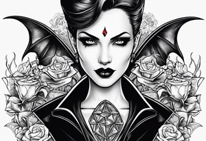 Vampire and dice d10 tattoo idea