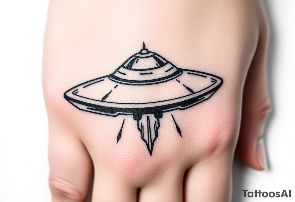 Small UFO tattoo idea