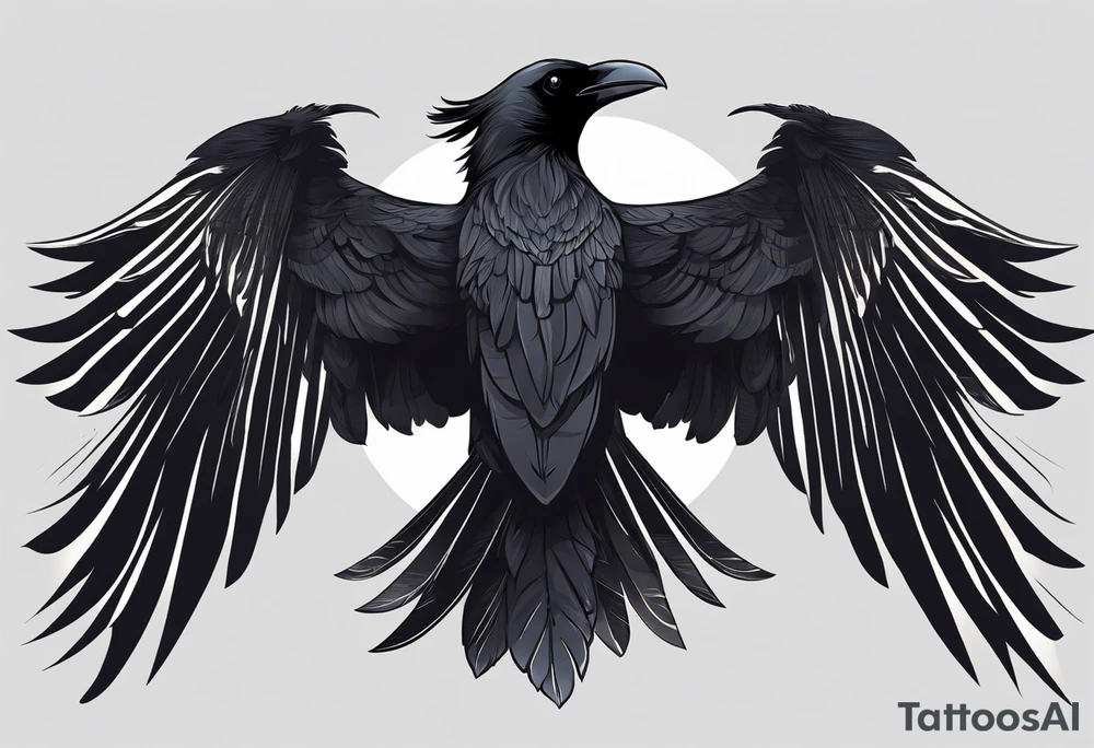 araffe flying in the air with its wings spread, detailed crow illustration, raven wings, huginn and muninn flying above, dark feathered wings, artistic drawing of a crow, black crows flying, raven bird, black wings instead of arms, raven angel wings, crow, dark crow, raven, crows as a symbol of death, raven black, raven monster tattoo idea