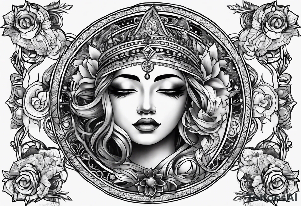 sacred moon tattoo idea