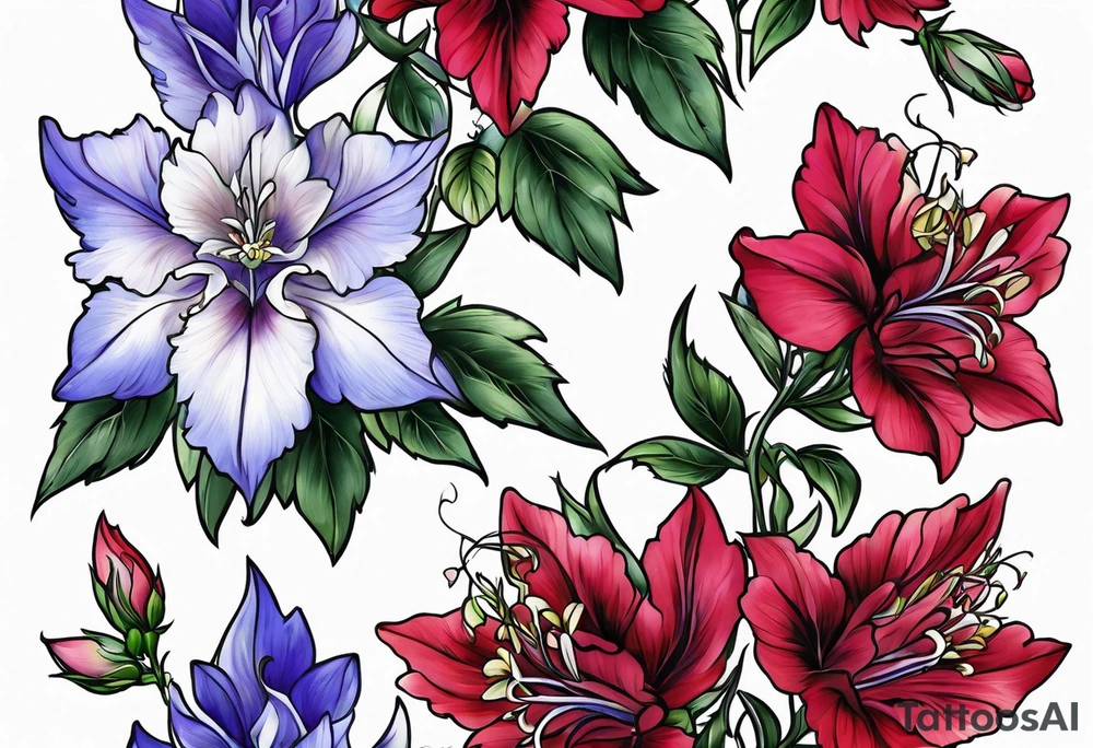 larkspur flower tattoo idea