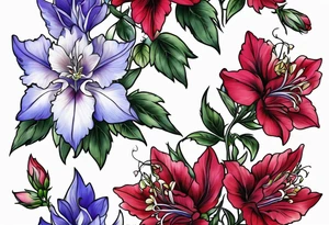 larkspur flower tattoo idea