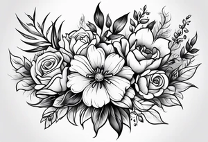 Flower bouquet tattoo idea