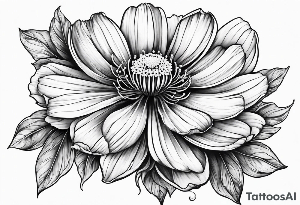 cosmos flower tattoo idea