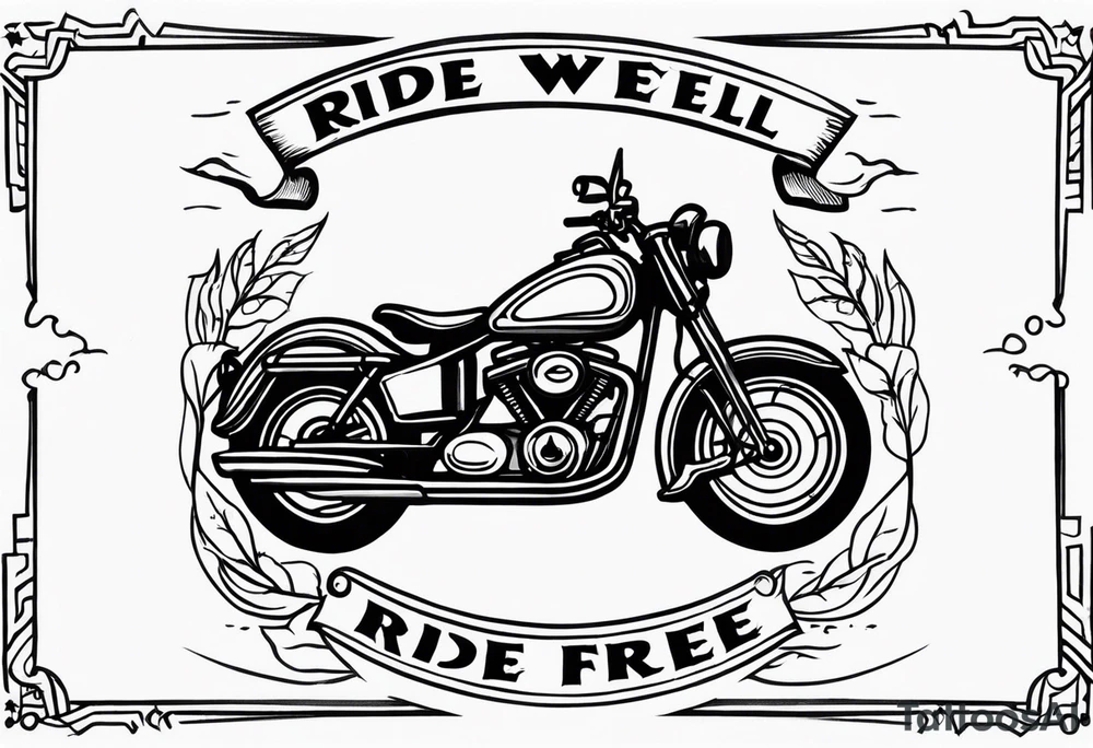 The words “ride well, ride free” tattoo idea