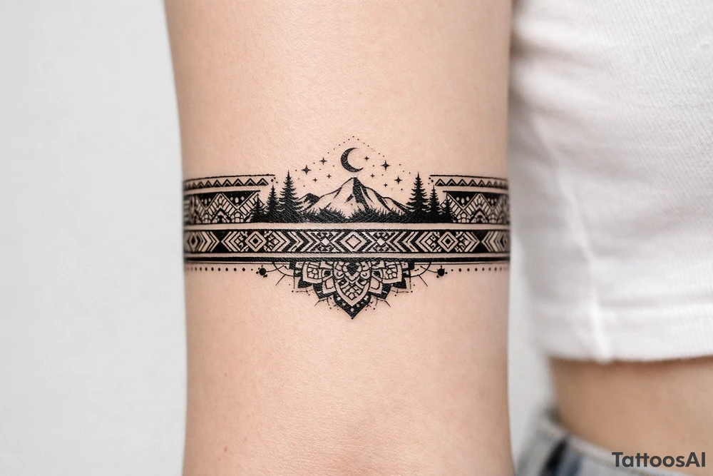 combine all the ideas that I have added to Favorites into one larger armband. tattoo idea