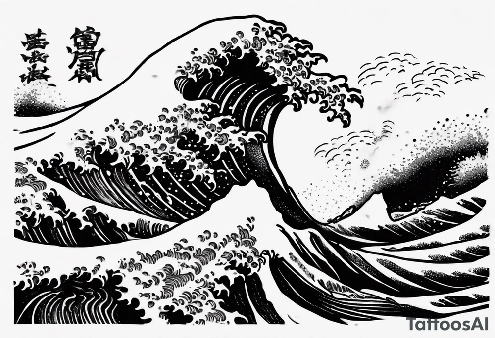 A single tattoo of The great wave off kanagawa tattoo idea