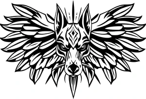 the pharaoh hound looking forward with rays coming out of it tattoo idea