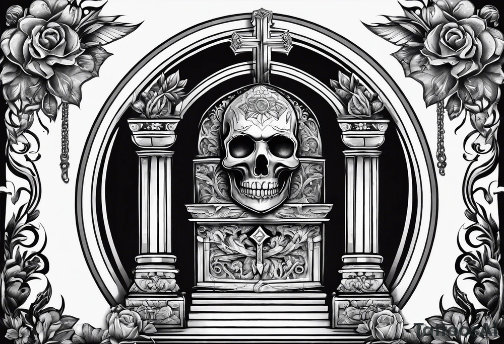 Tomb with cross tattoo idea