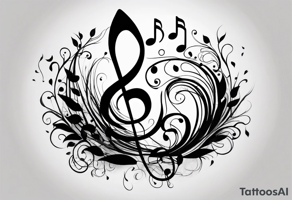 A music note in nature tattoo idea