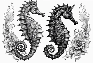 Under ocean seahorse tattoo idea