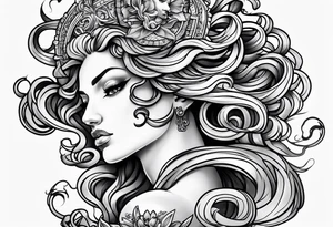 Medusa tattoo with Sicilian spin tattoo idea