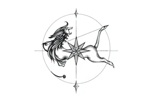 I want a small tattoo with a Sagittarius star sign in a japanesse theme tattoo idea