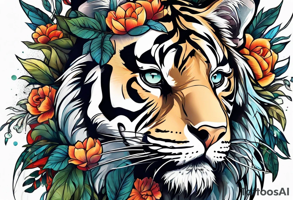 Nature and animals with a portrait tattoo idea