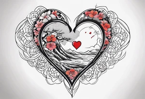 simple broken heart fine 
line tattoo idea