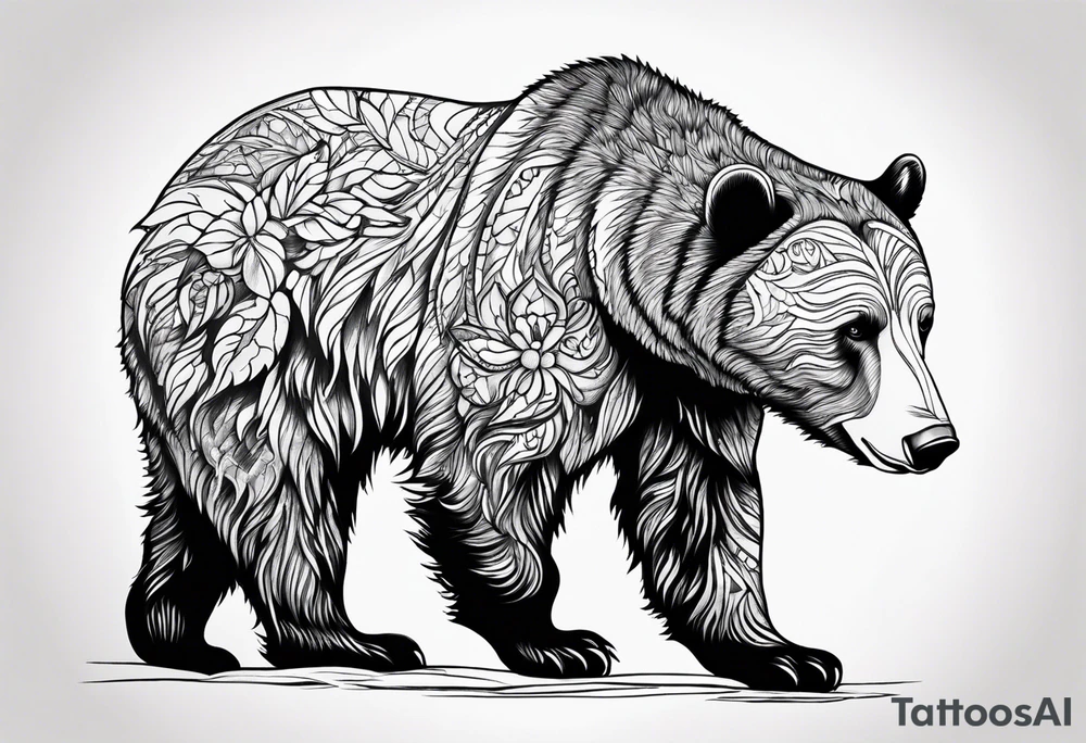 Standing snow bear tattoo idea