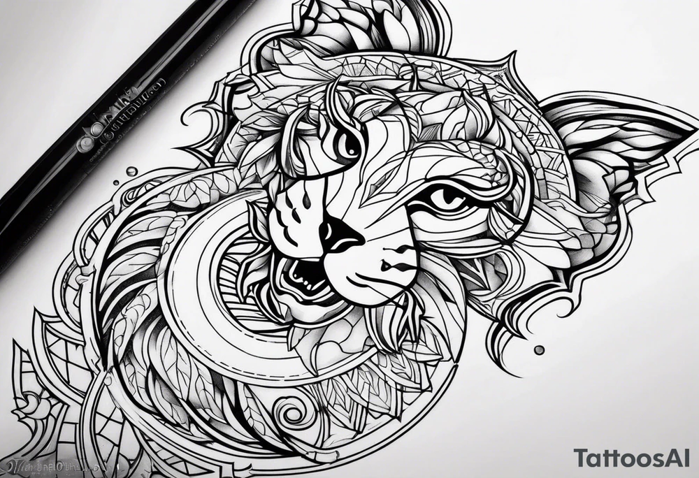 Scorpio and Leo mix tattoo idea