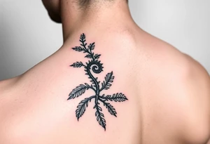 Small spiral
 firn plant moving clockwise tattoo idea