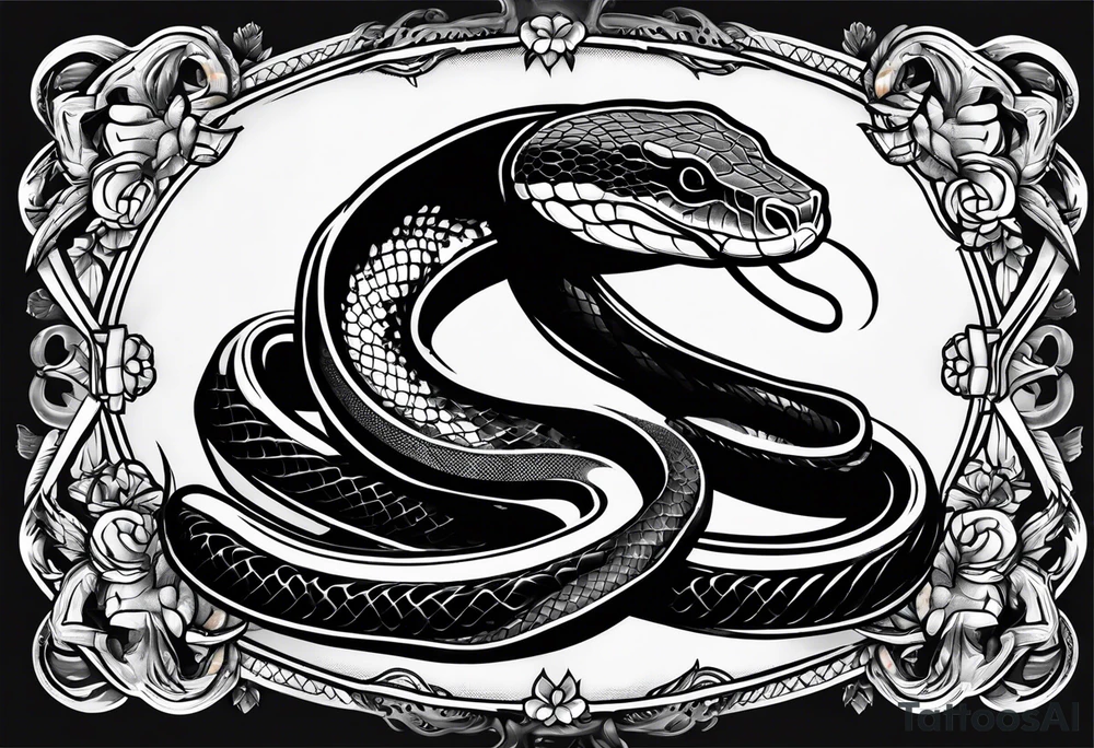 Black mamba Logo with black mamba snake wrapped around tattoo idea