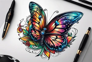 Fantasy butterfly tattoo idea