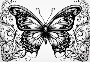 Butterfly with fire tattoo idea