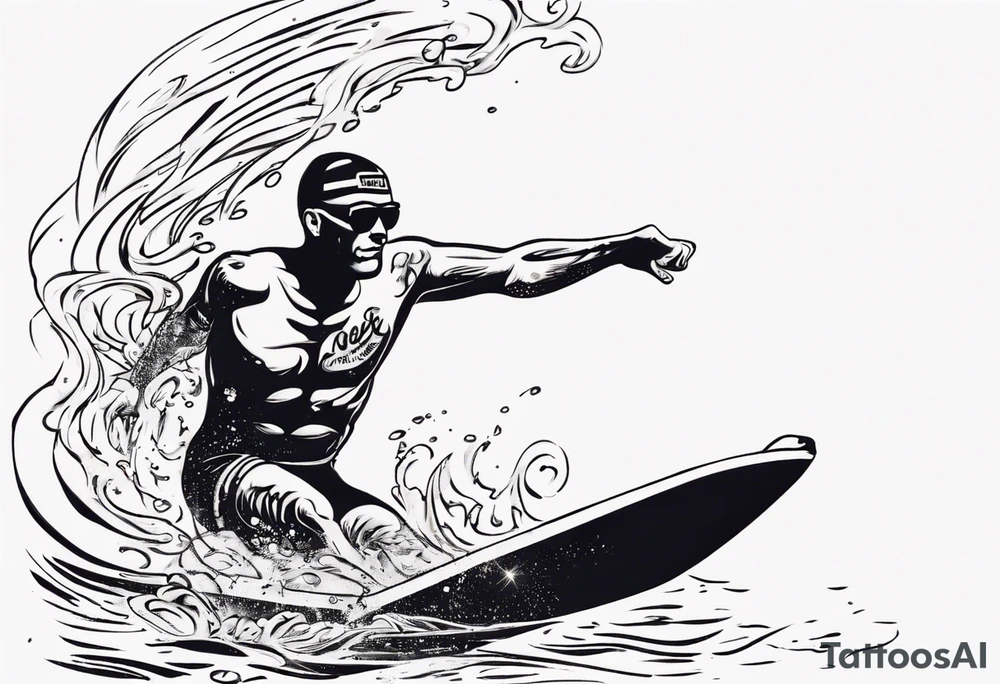 man swimming, no details tattoo idea