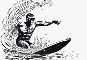 man swimming, no details tattoo idea