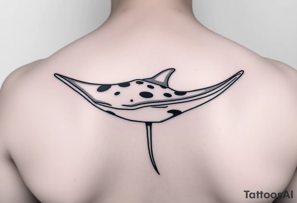 sting ray tattoo with shadow underneath tattoo idea