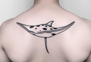 sting ray tattoo with shadow underneath tattoo idea