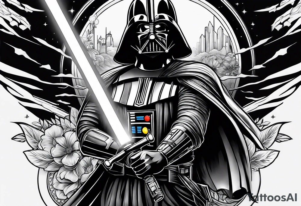 Makes an image that with lightsabers tattoo idea