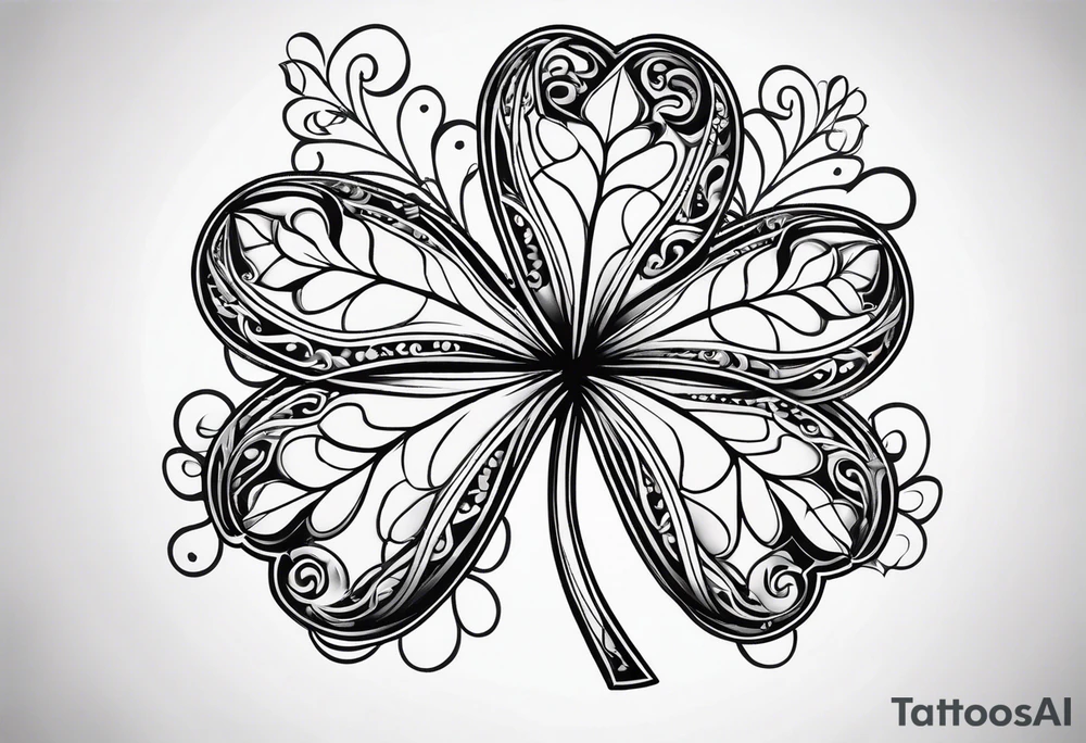 a single three leaf clover with vine tattoo idea