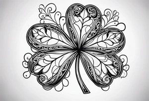 a single three leaf clover with vine tattoo idea