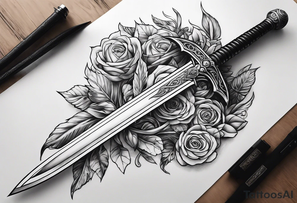 sword tattoo for back tattoo idea